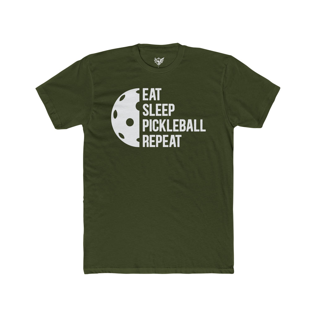 Eat Sleep Pickleball Repeat Cotton Crew Tee