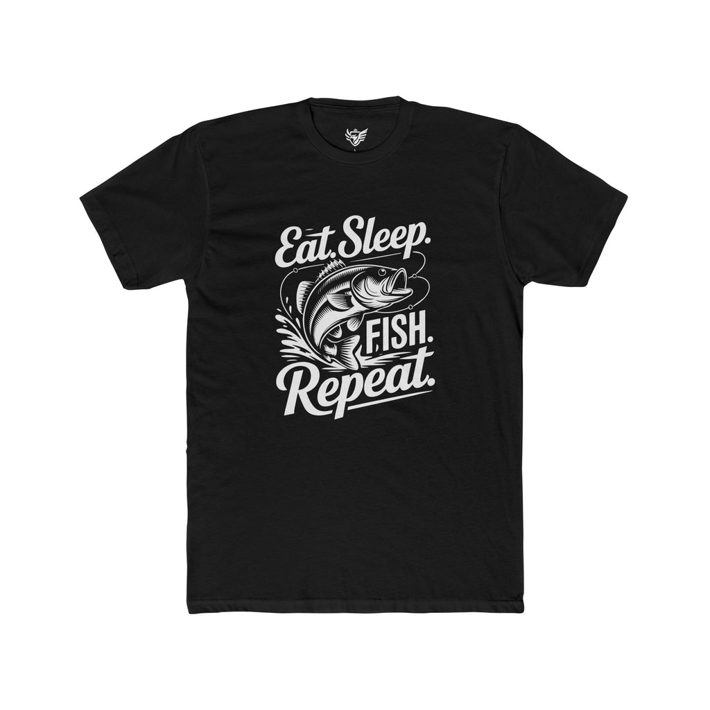 Eat Sleep Fish Repeat Cotton Crew Tee