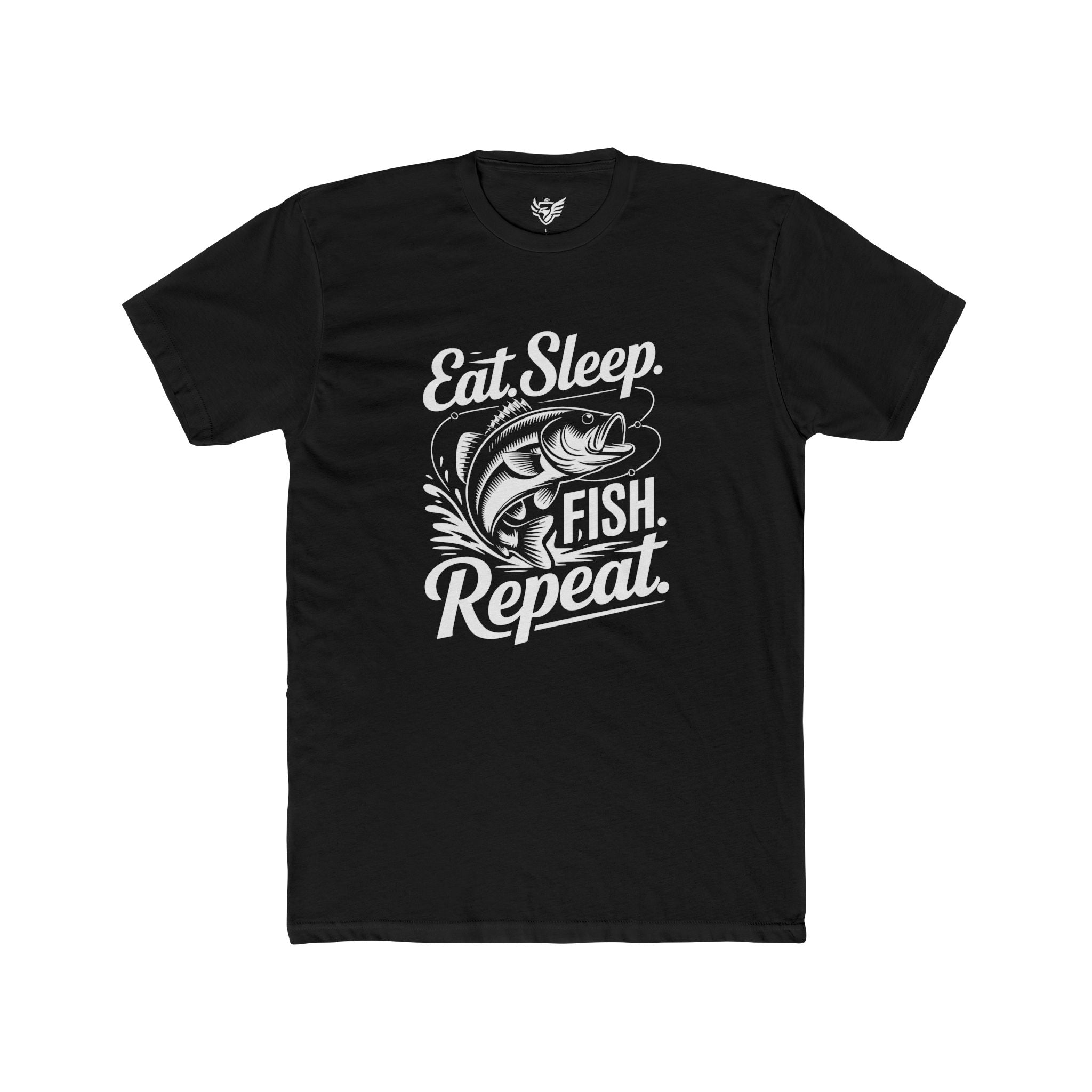 Eat Sleep Fish Repeat Cotton Crew Tee