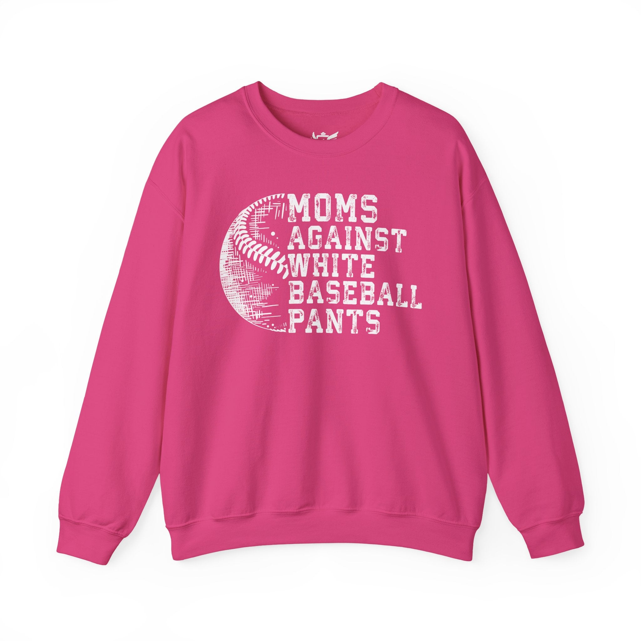Mom's Against White Baseball Pants Heavy Blend™ Crewneck Sweatshirt