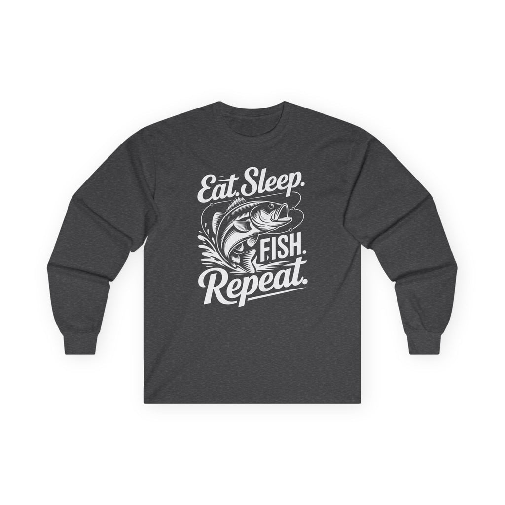 Eat Sleep Fish Repeat Cotton Long Sleeve Tee