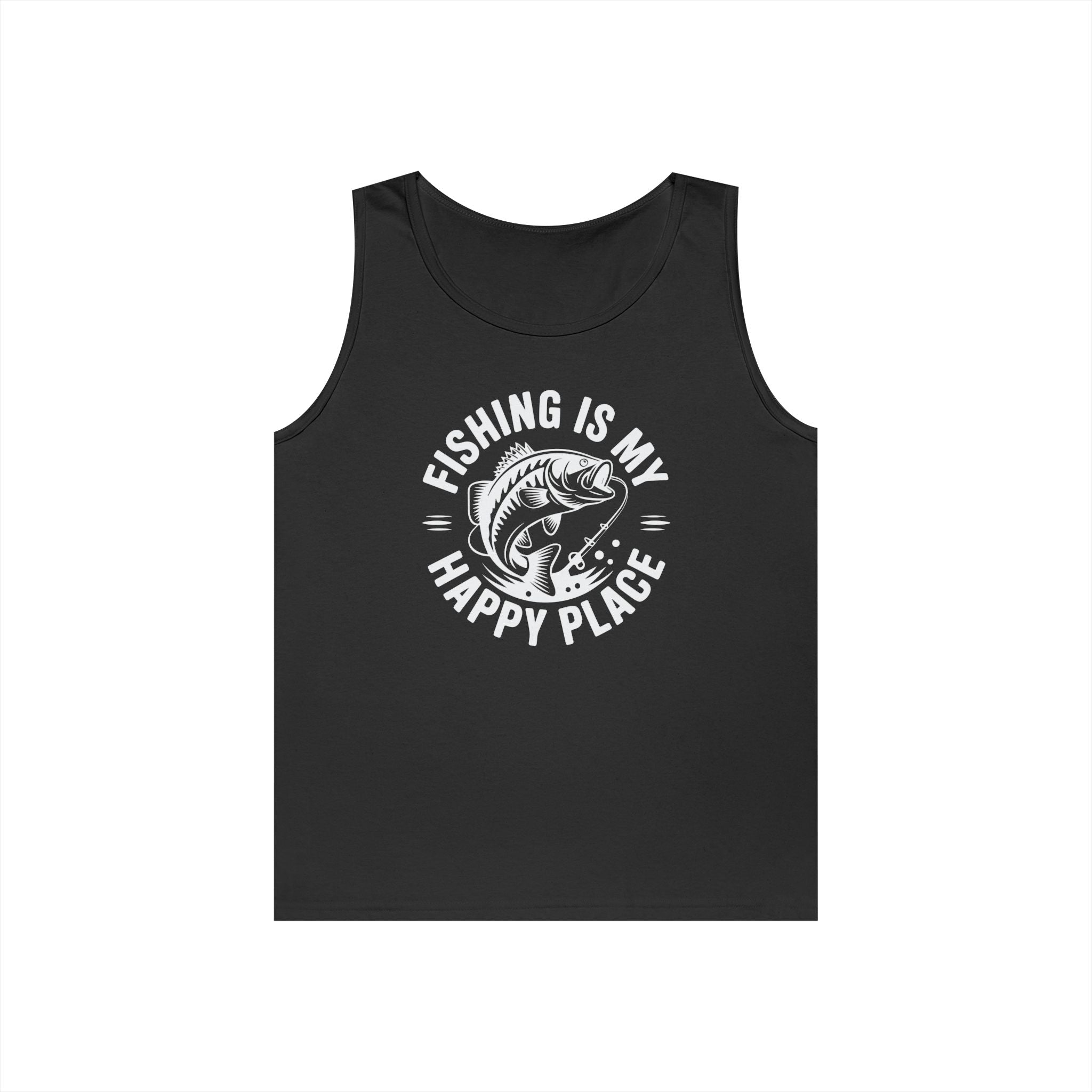 Fishing Is My Happy Place Heavy Cotton Tank Top