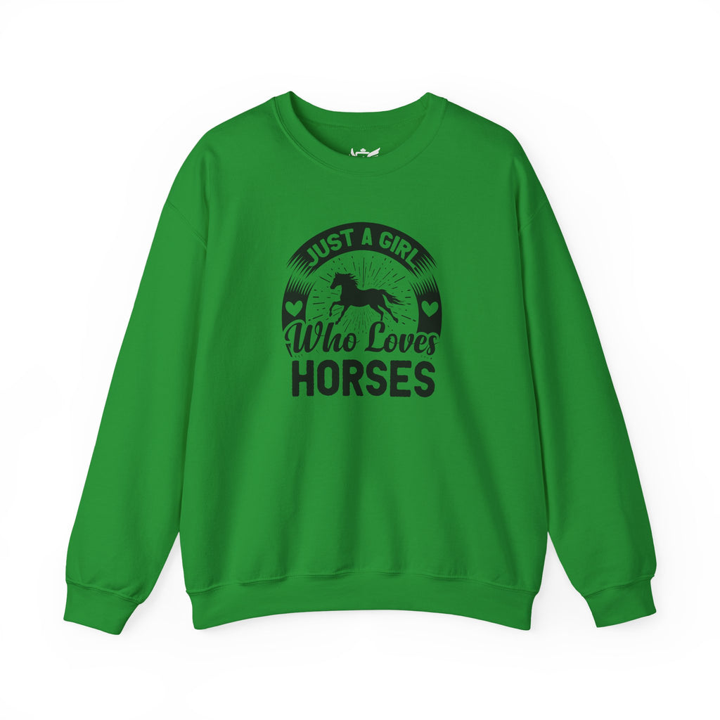 Just a Girl Who Loves Horses Heavy Blend™ Crewneck Sweatshirt