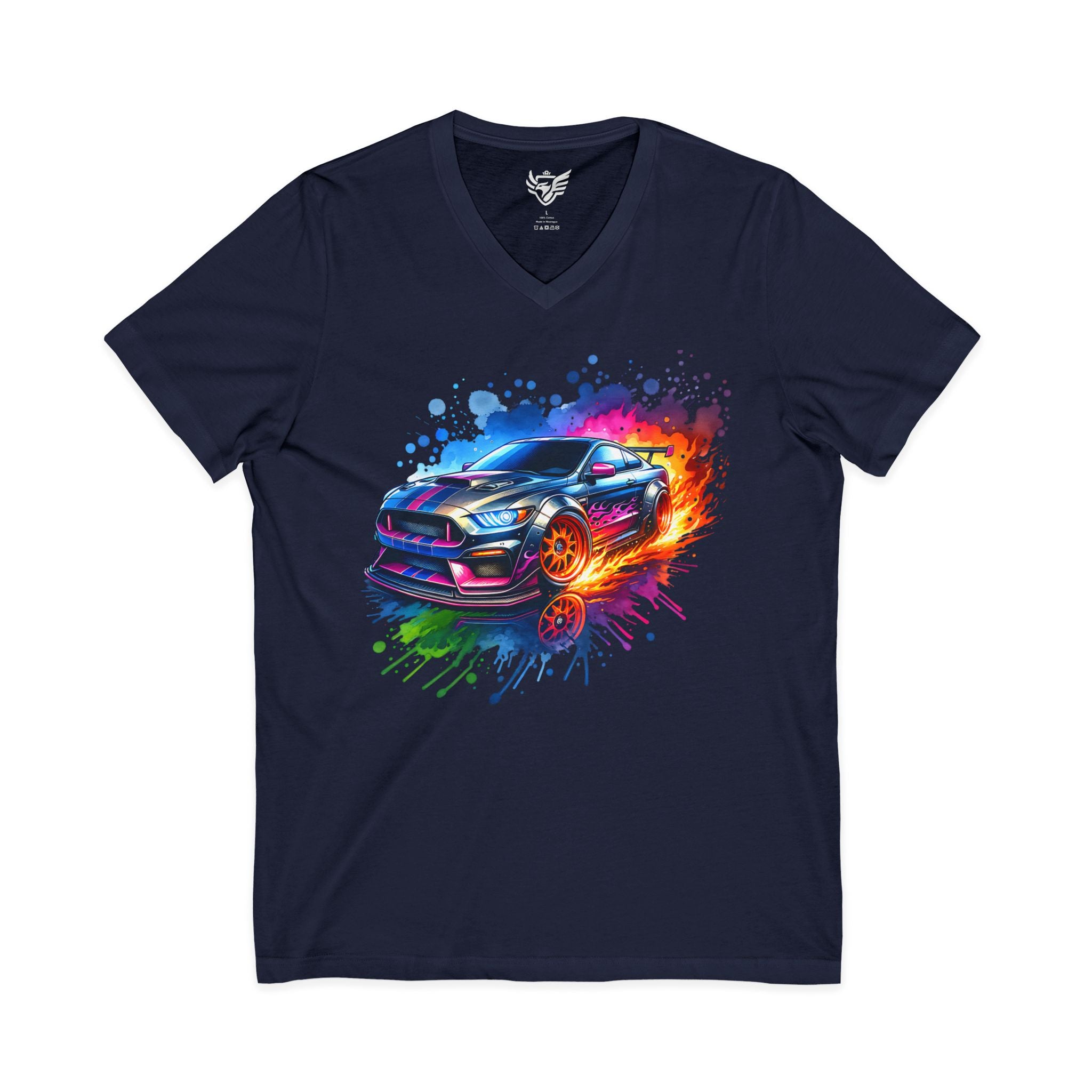Colorblast Vroom Jersey Short Sleeve V-Neck Tee