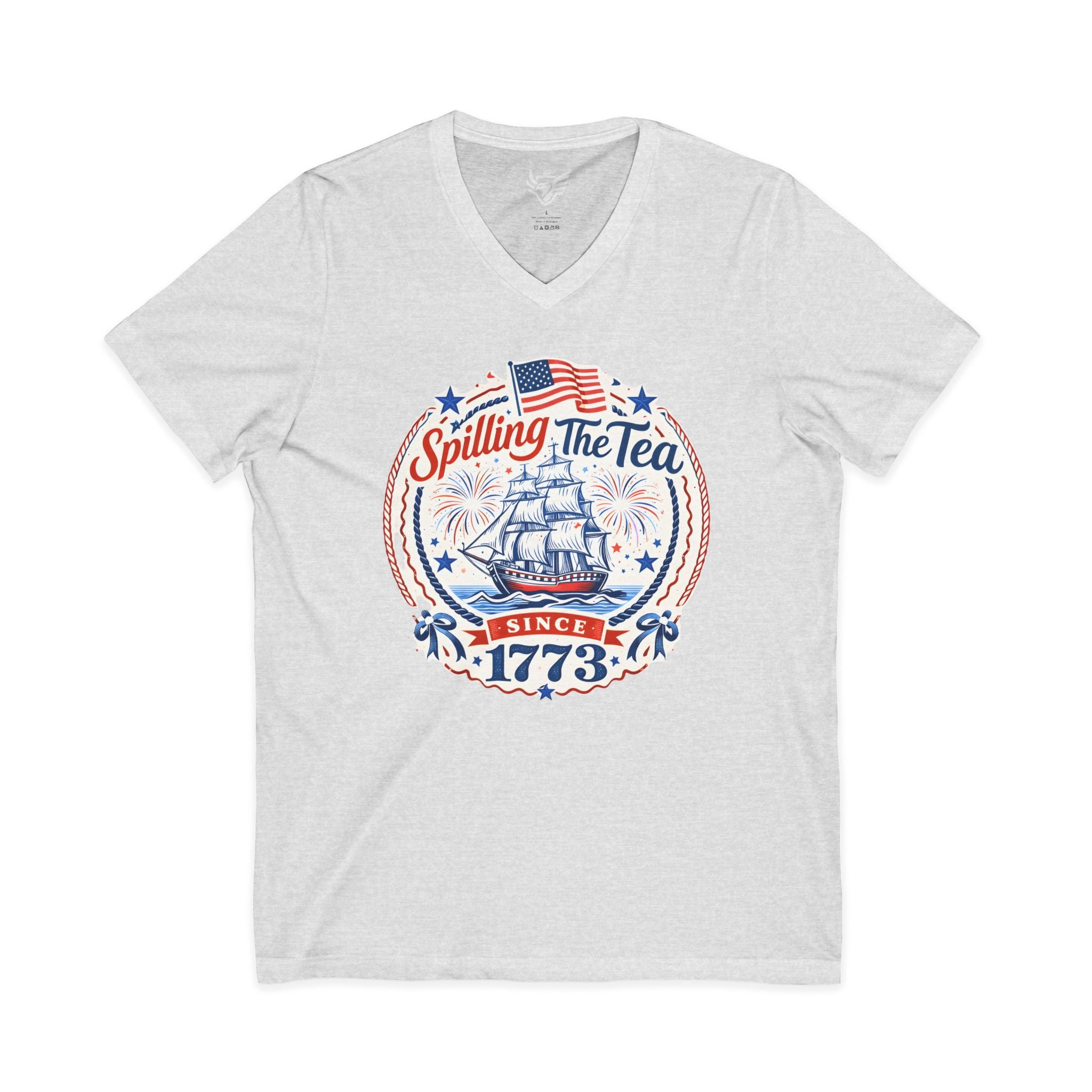 Spilling The Tea Jersey Short Sleeve V-Neck Tee