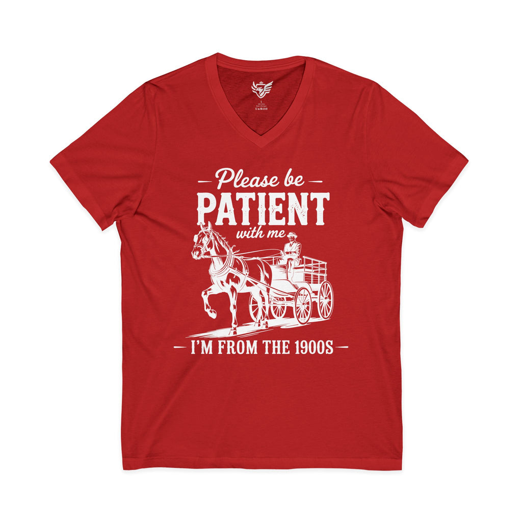 Patience Please Jersey Short Sleeve V-Neck Tee