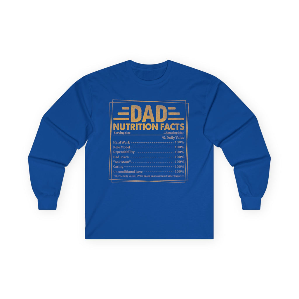 Dad Nutrition Facts Cotton Long Sleeve Tee
