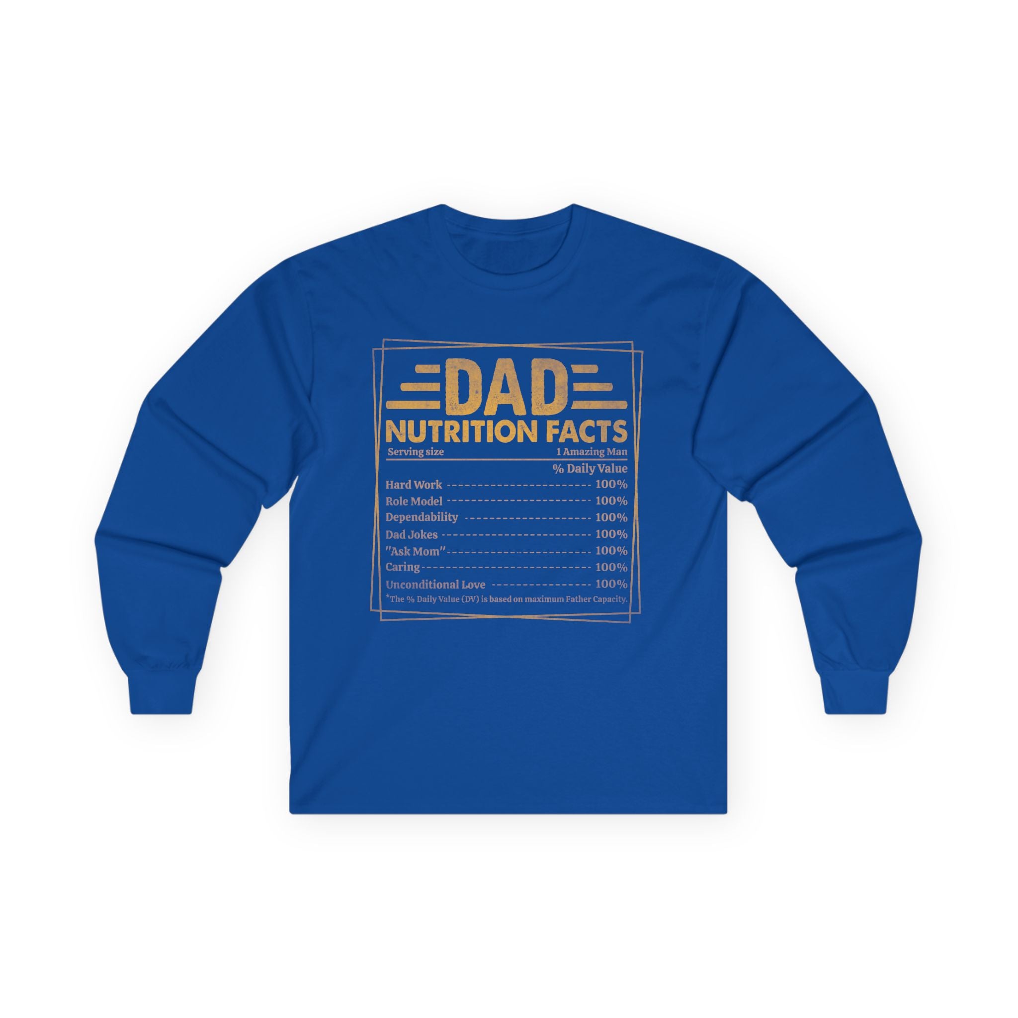 Dad Nutrition Facts Cotton Long Sleeve Tee
