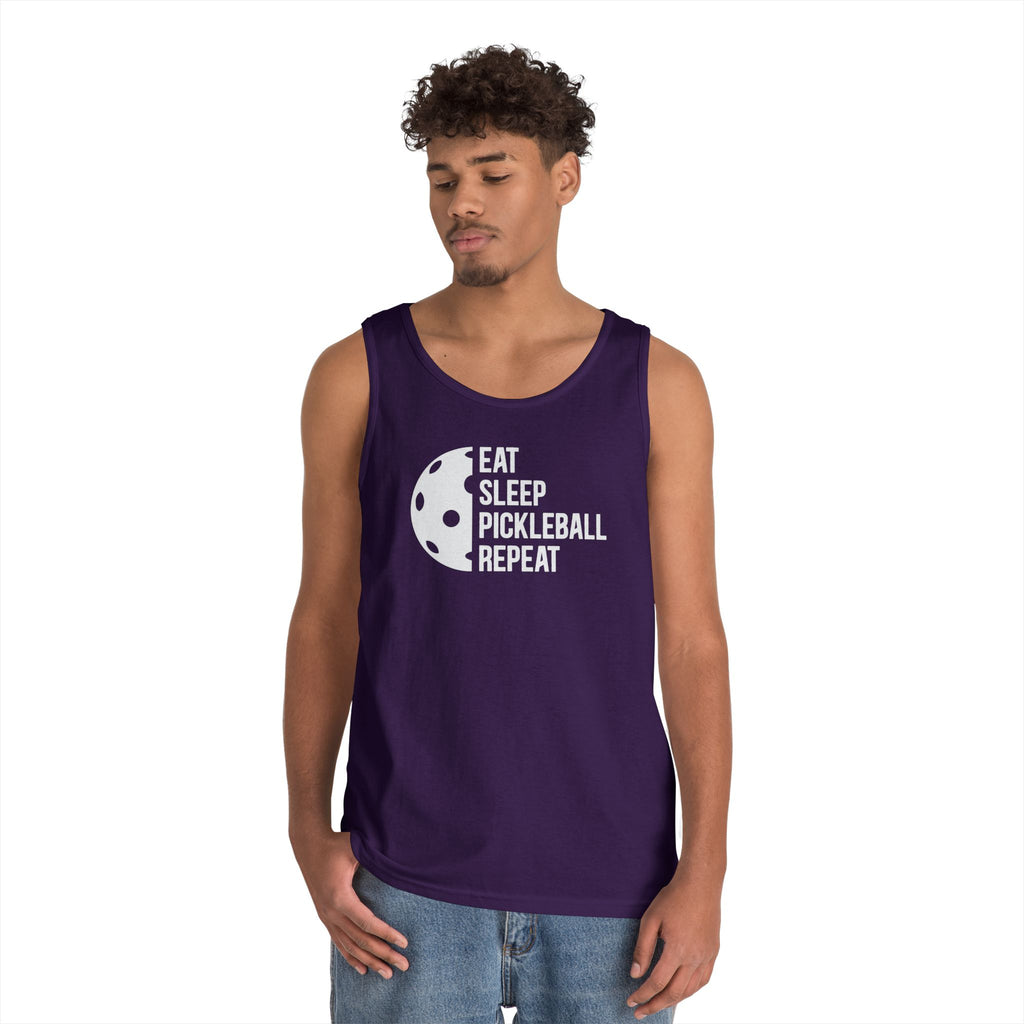 Eat Sleep Pickleball Heavy Cotton Tank Top