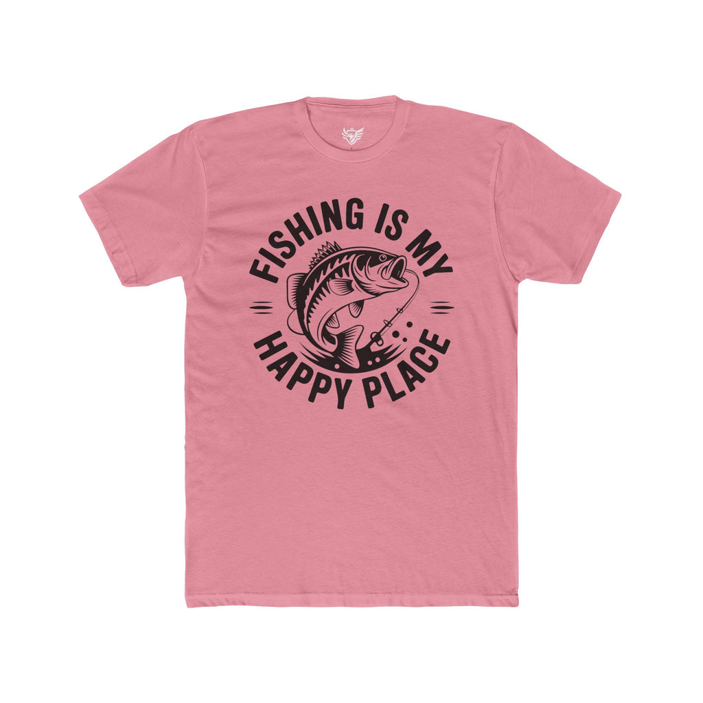 Fishing Is My Happy Place Cotton Crew Tee