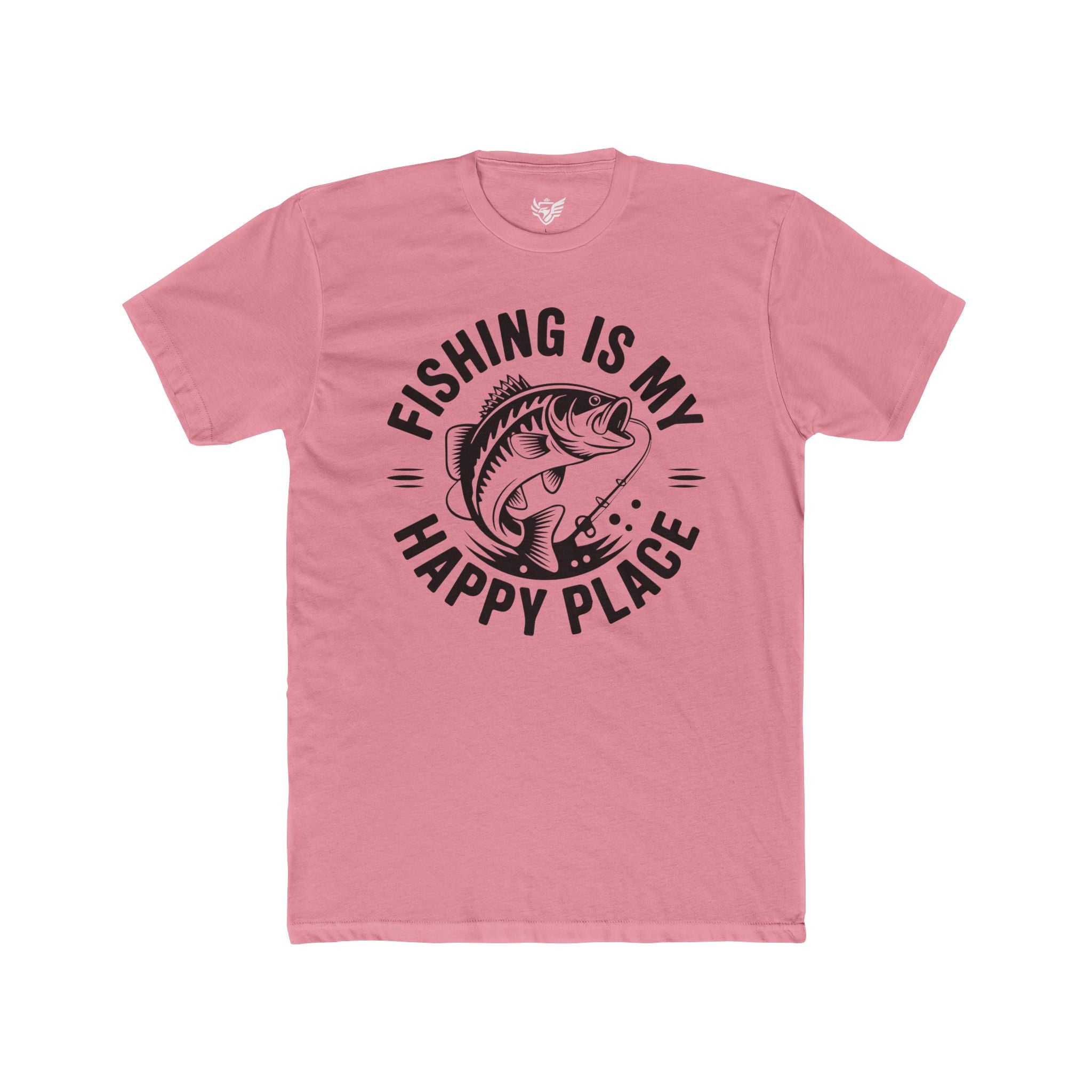 Fishing Is My Happy Place Cotton Crew Tee