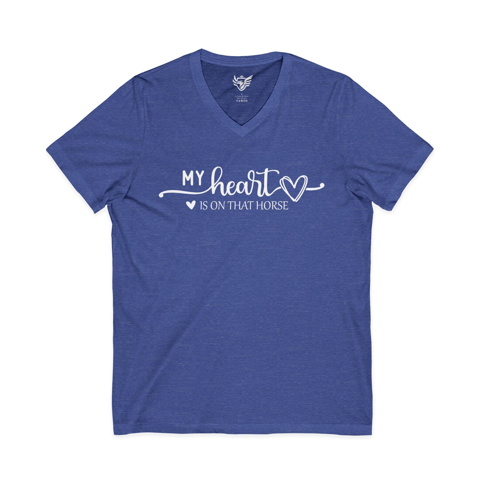 Heart on Horse Jersey Short Sleeve V-Neck Tee
