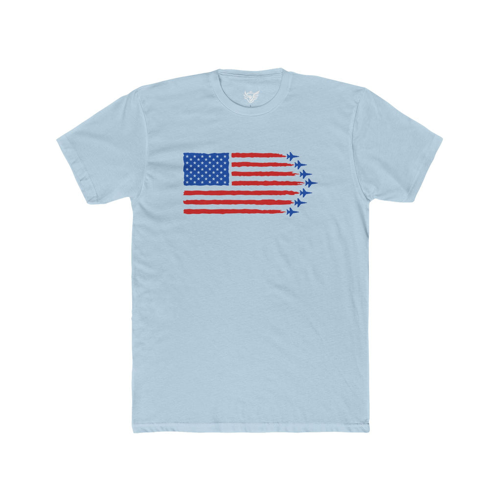 USA Jet Flag Cotton Crew Tee