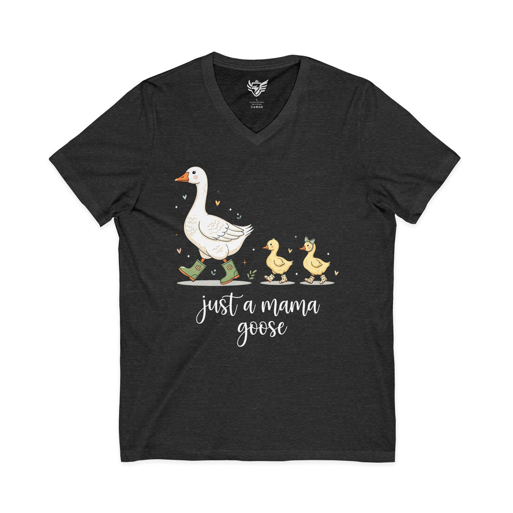 Just A Momma Goose Jersey Short Sleeve V-Neck Tee
