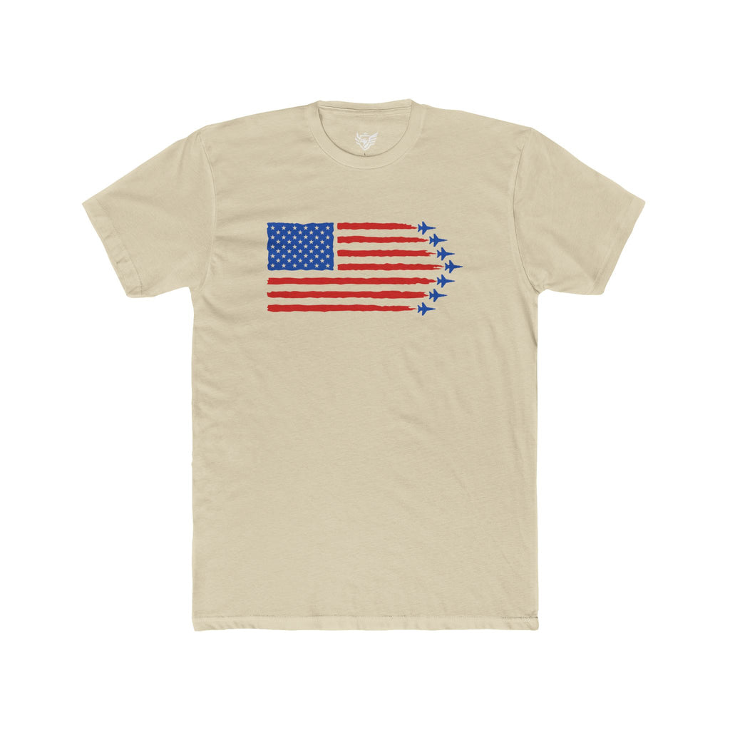 USA Jet Flag Cotton Crew Tee