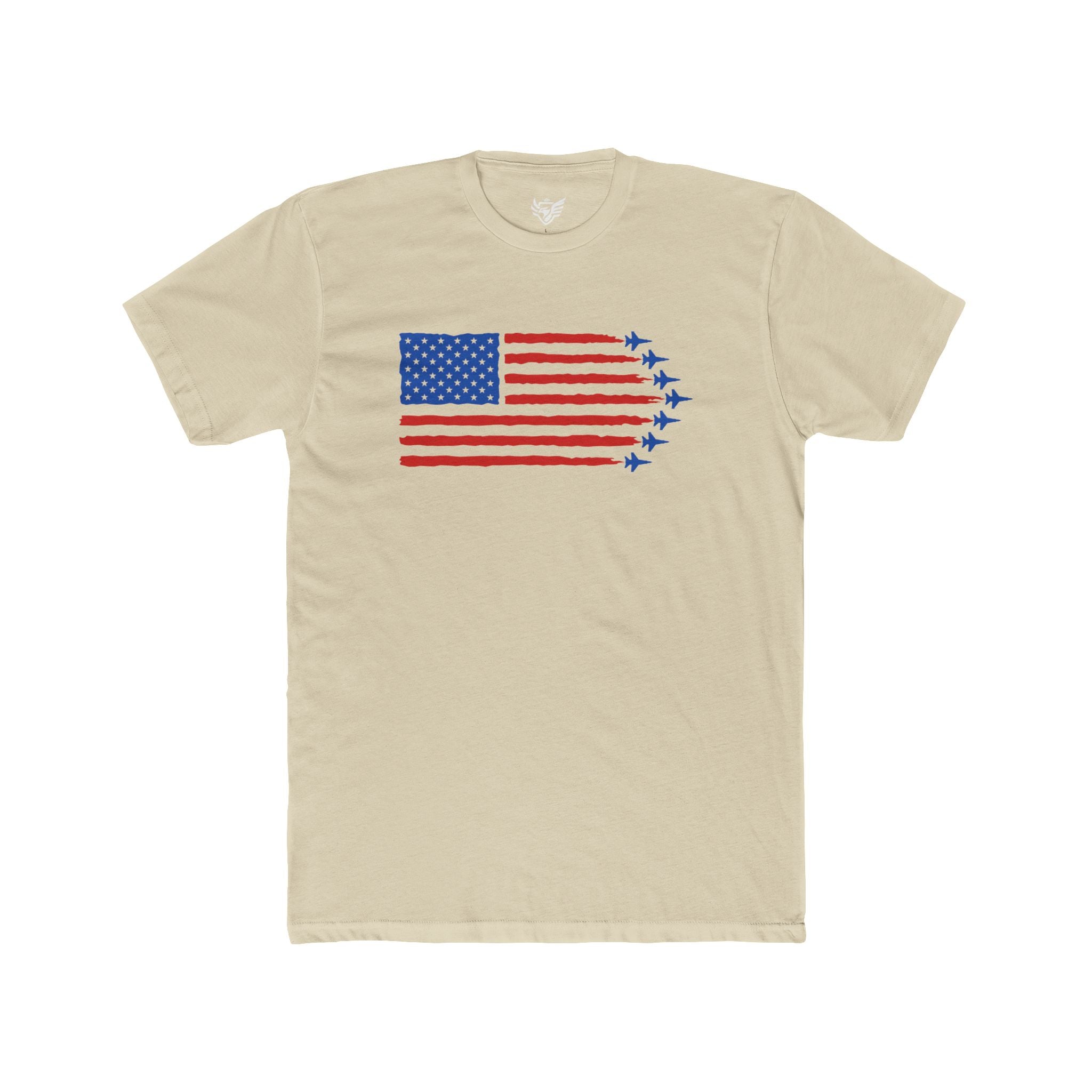 USA Jet Flag Cotton Crew Tee
