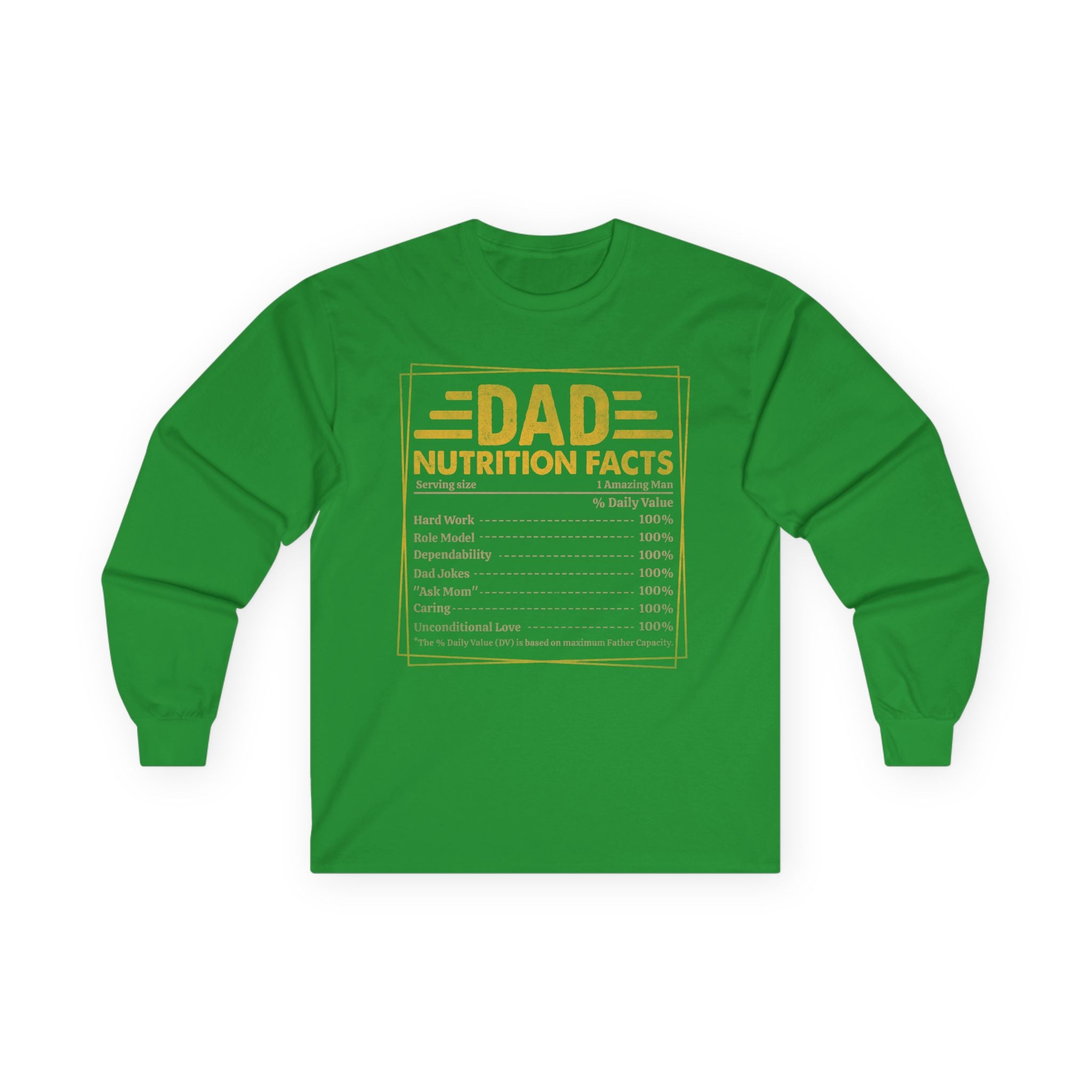 Dad Nutrition Facts Cotton Long Sleeve Tee