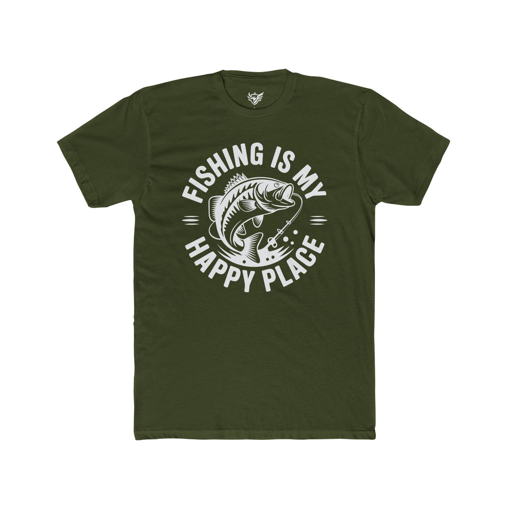Fishing Is My Happy Place Cotton Crew Tee