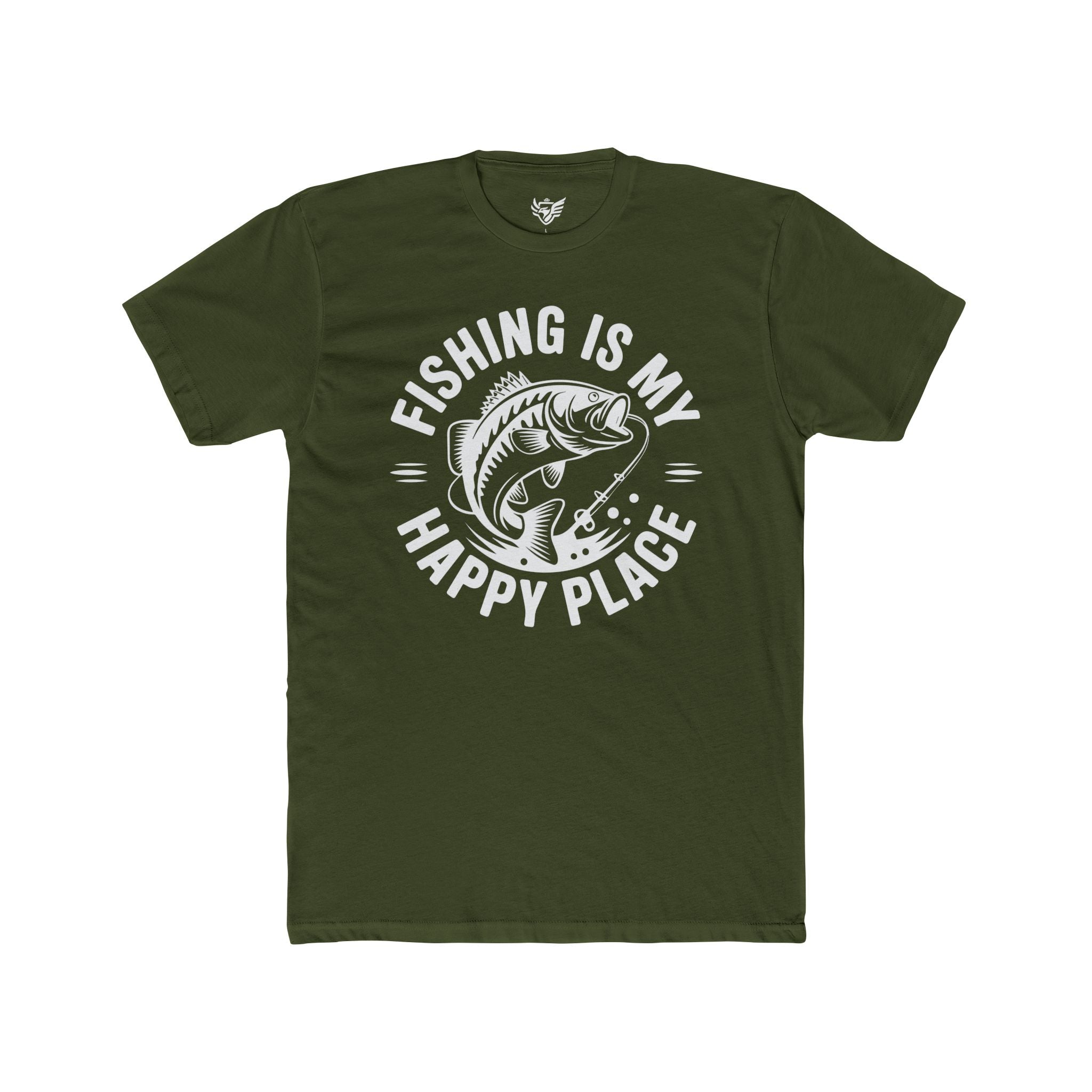Fishing Is My Happy Place Cotton Crew Tee