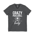 Crazy Pickleball Lady Jersey Short Sleeve V-Neck Tee