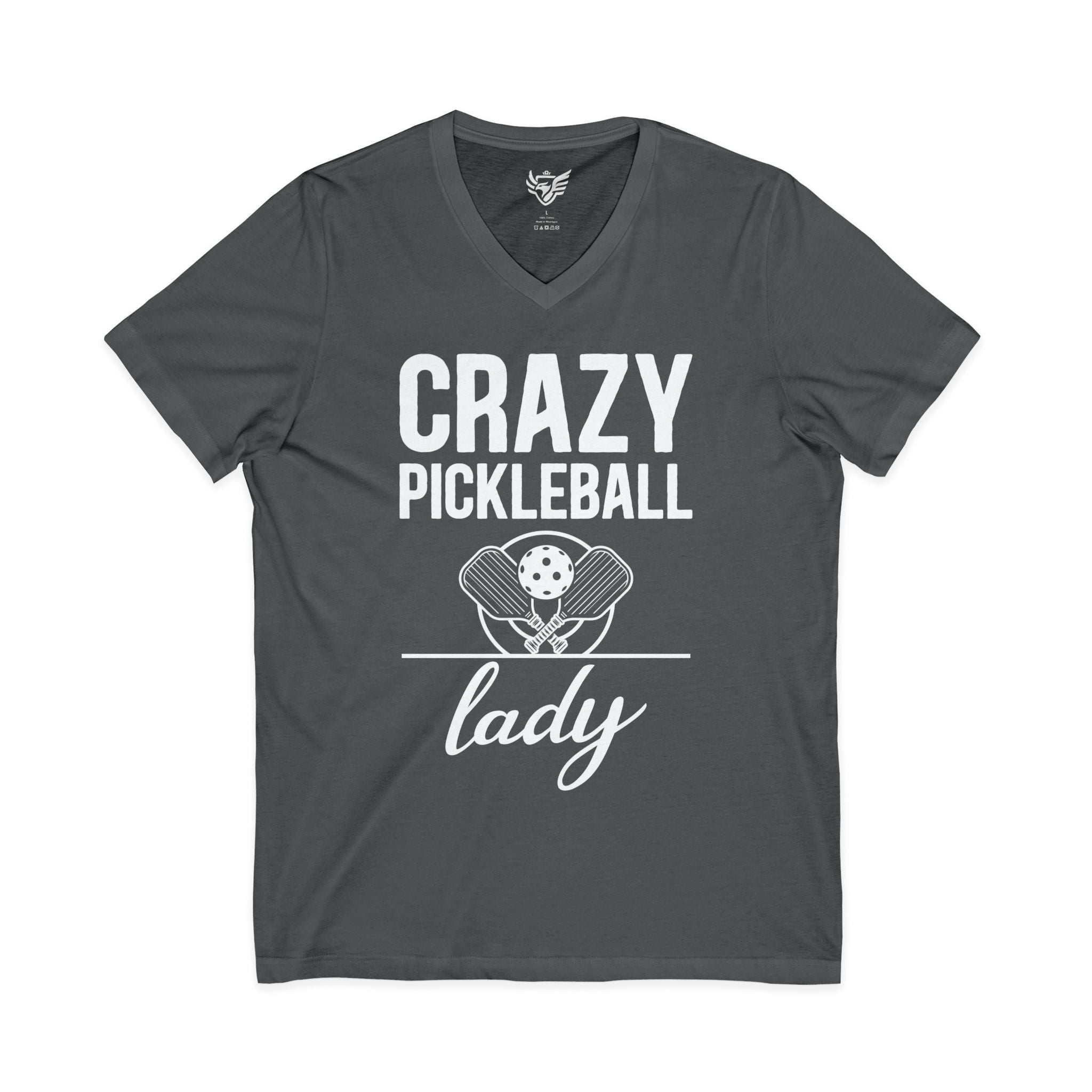 Crazy Pickleball Lady Jersey Short Sleeve V-Neck Tee