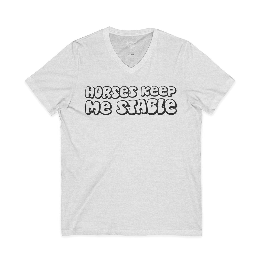 Horses Keep Me Stable Jersey Short Sleeve V-Neck Tee