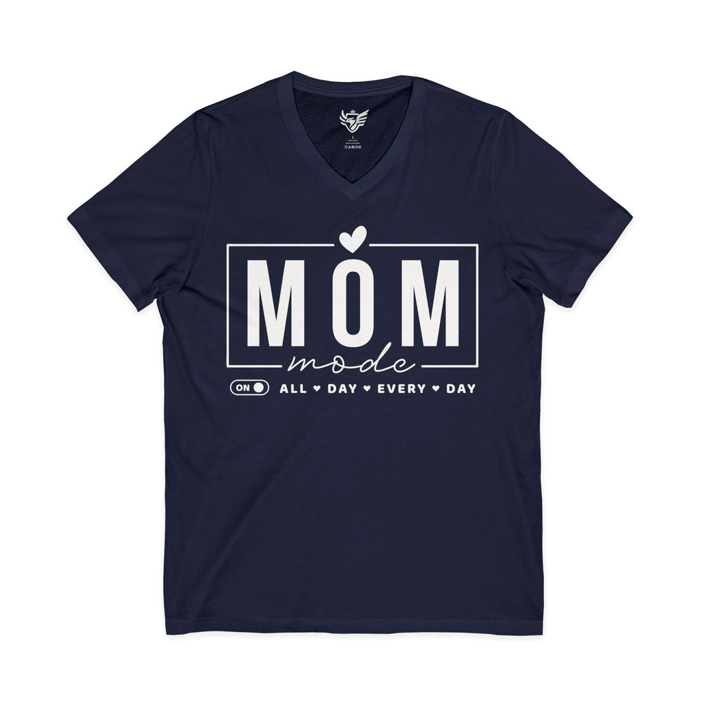 Mom Mode Jersey Short Sleeve V-Neck Tee