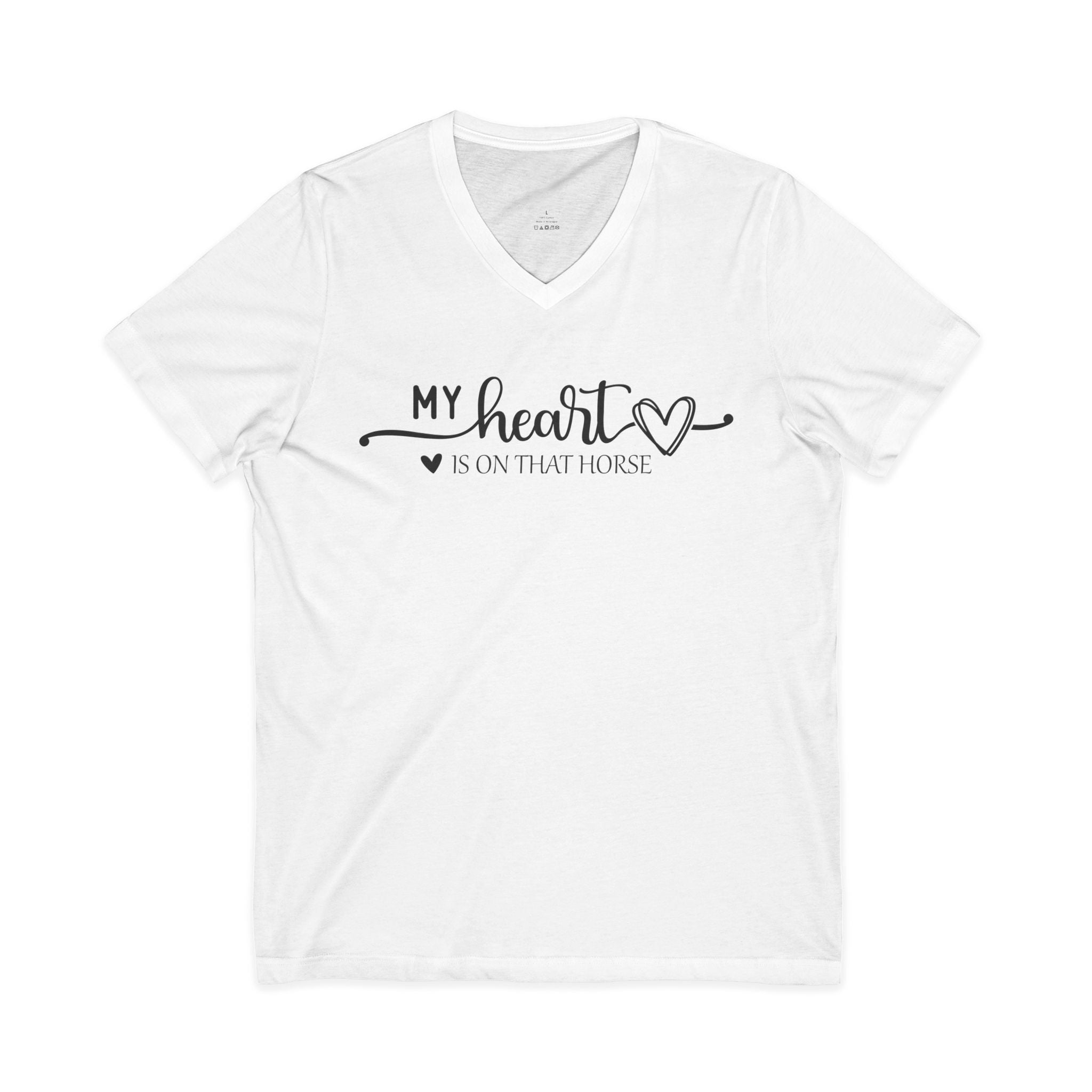 Heart on Horse Jersey Short Sleeve V-Neck Tee