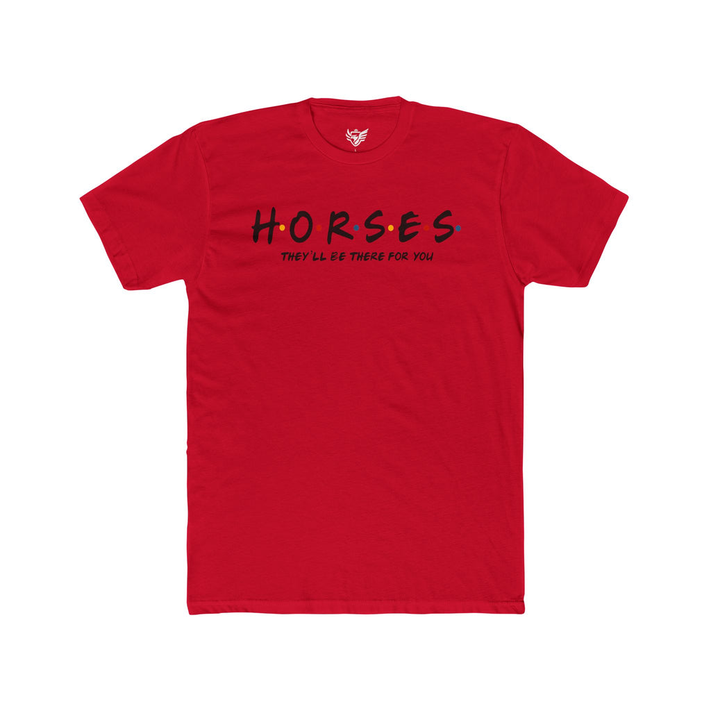 Horses, Friends Theme Cotton Crew Tee