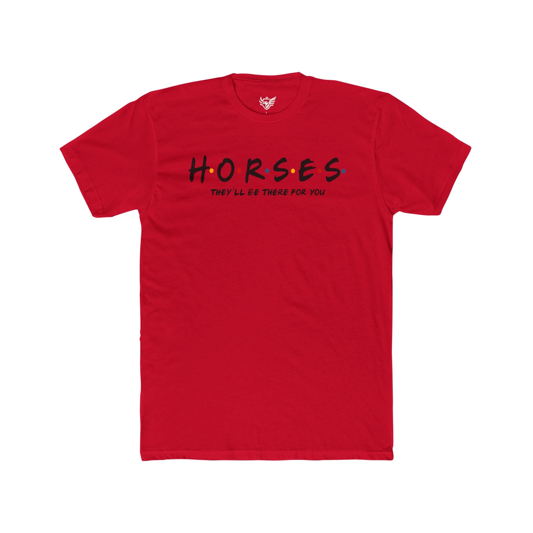 Horses, Friends Theme Cotton Crew Tee