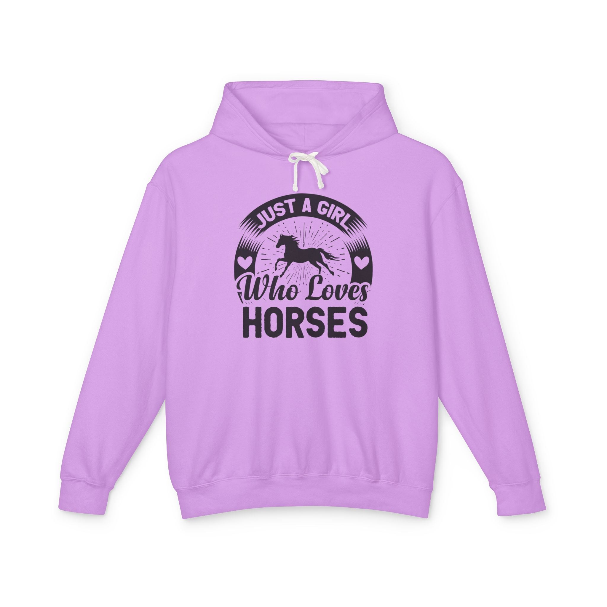 Just a Girl Who Loves Horses Lightweight Hooded Sweatshirt