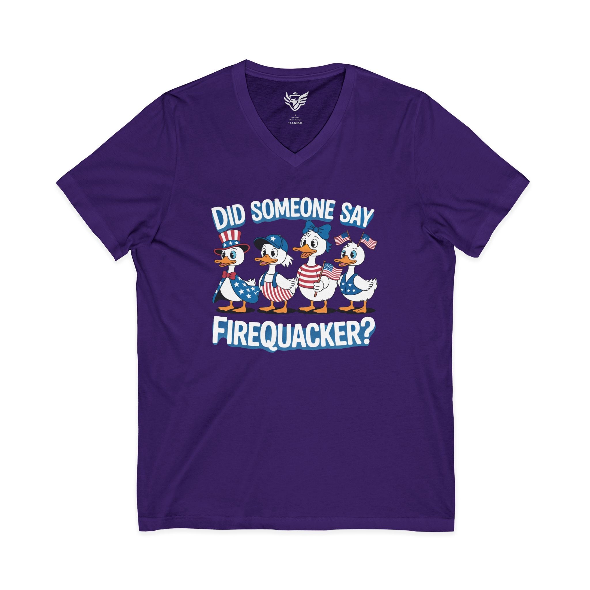 Firequackers Jersey Short Sleeve V-Neck Tee