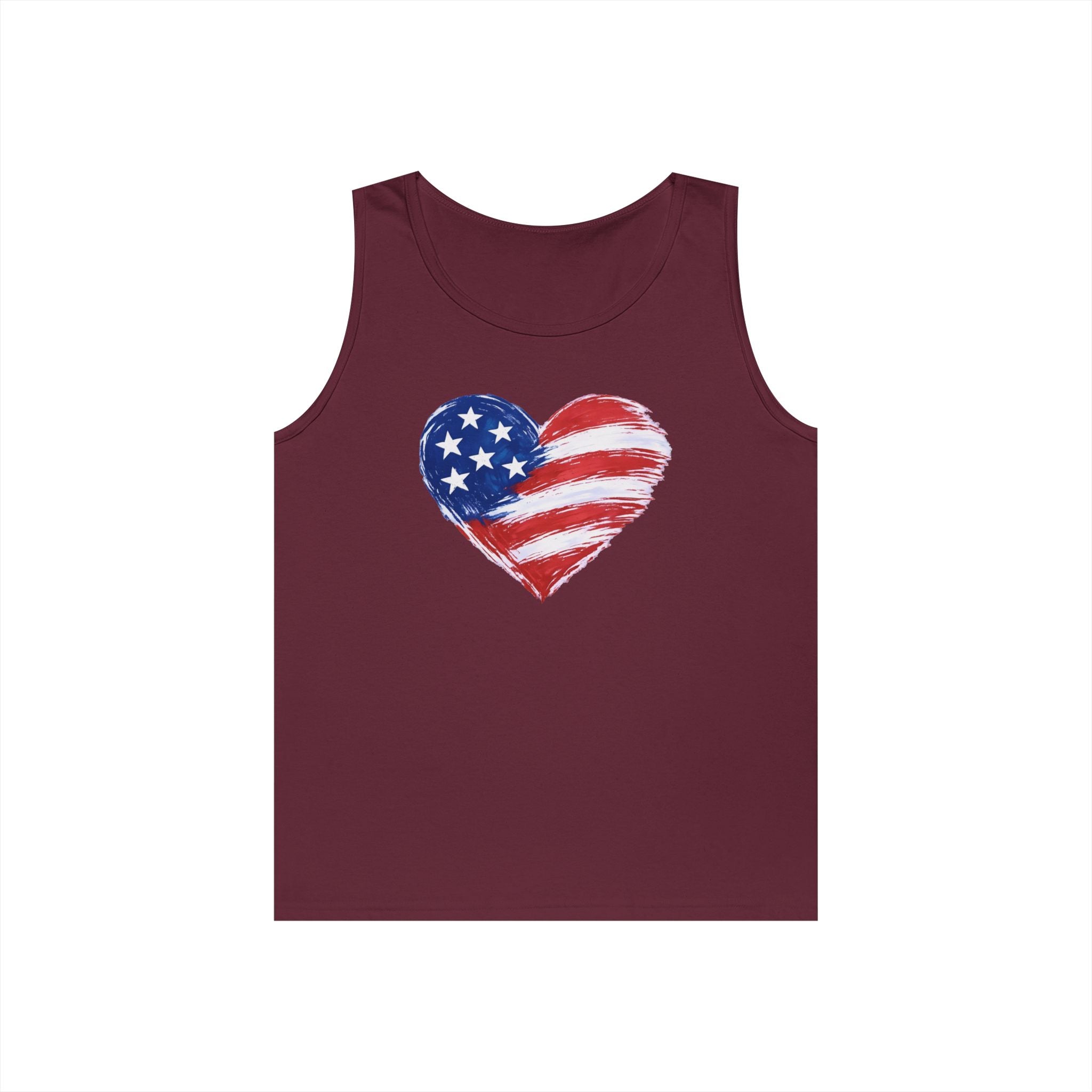 Heart Flag Heavy Cotton Tank Top