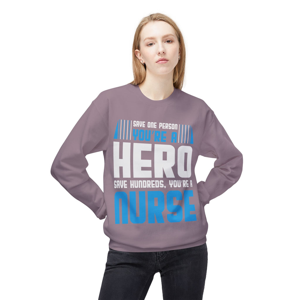 Nurses Are Heros Midweight Softstyle Fleece Crewneck Sweatshirt