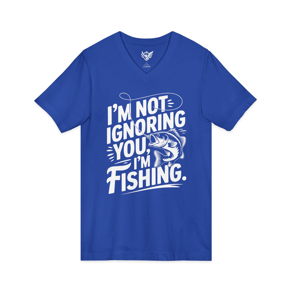 I'm Not Ignoring You Jersey Short Sleeve V-Neck Tee