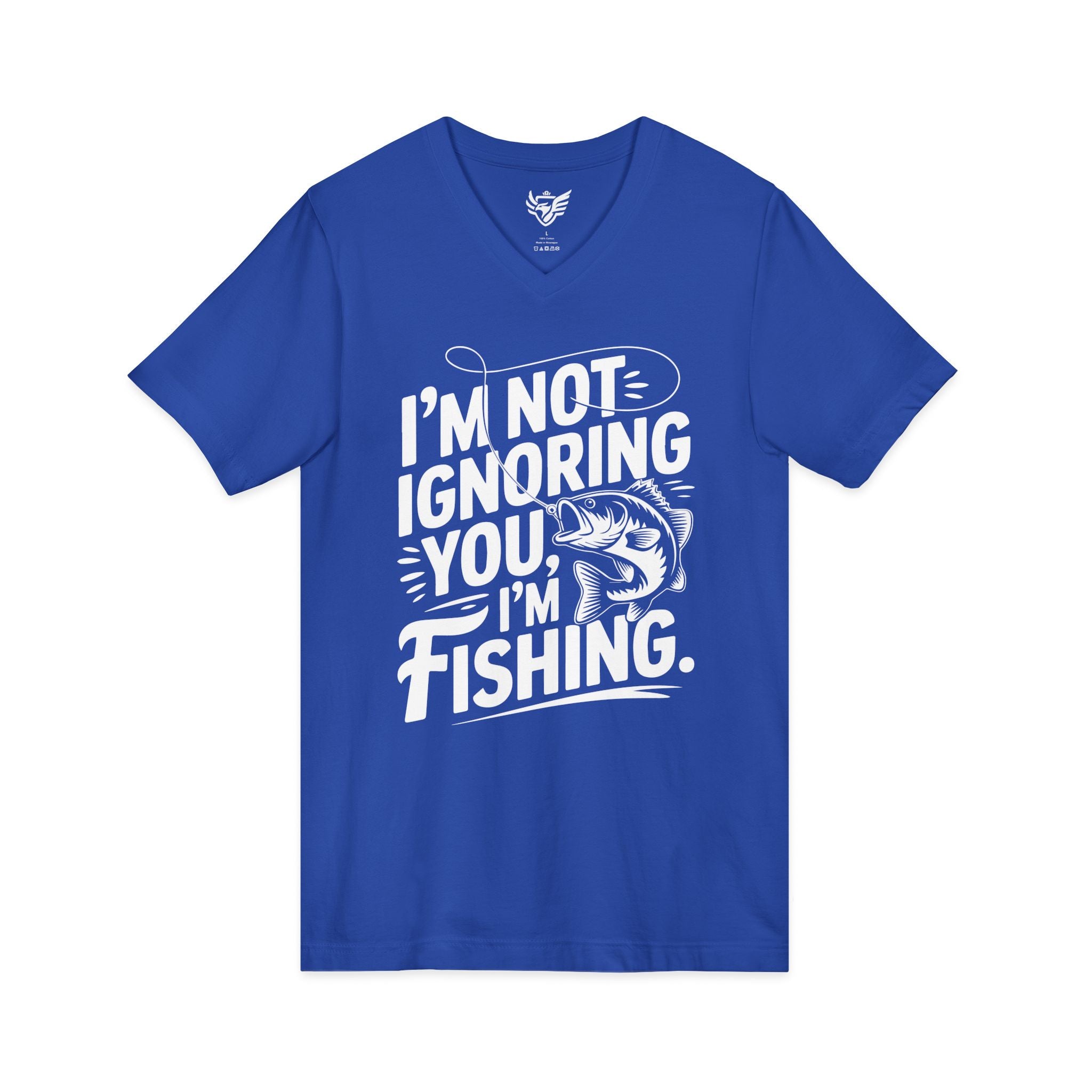 I'm Not Ignoring You Jersey Short Sleeve V-Neck Tee