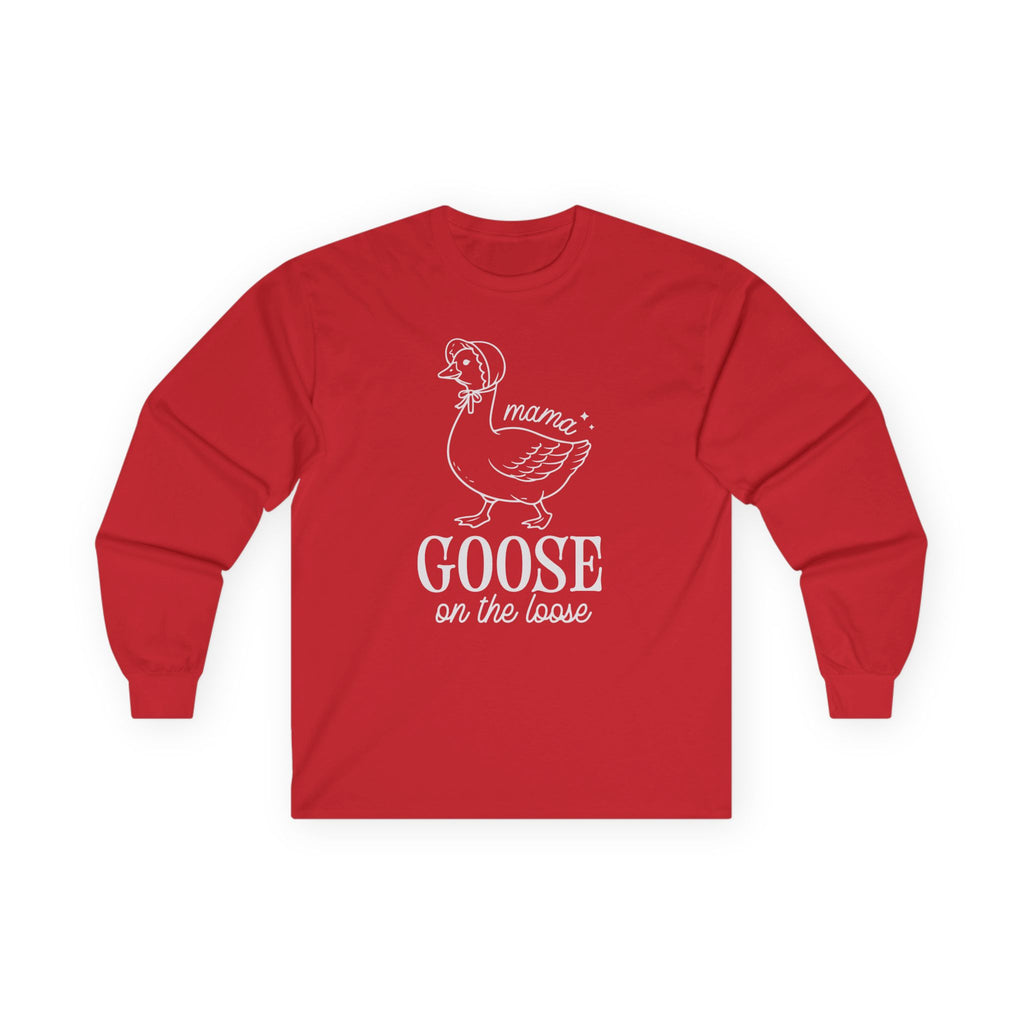 Mama Goose on the Loose Cotton Long Sleeve Tee