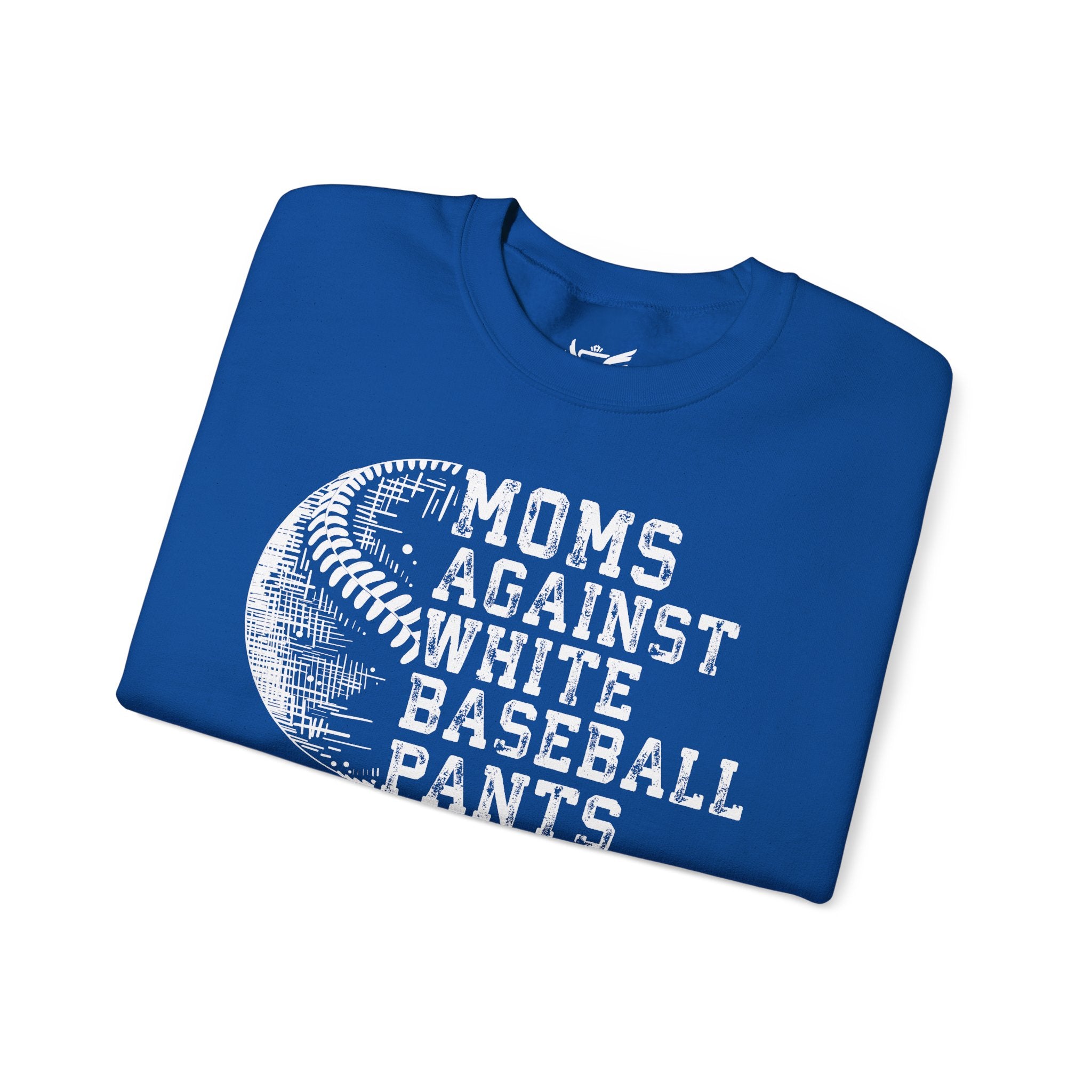 Mom's Against White Baseball Pants Heavy Blend™ Crewneck Sweatshirt