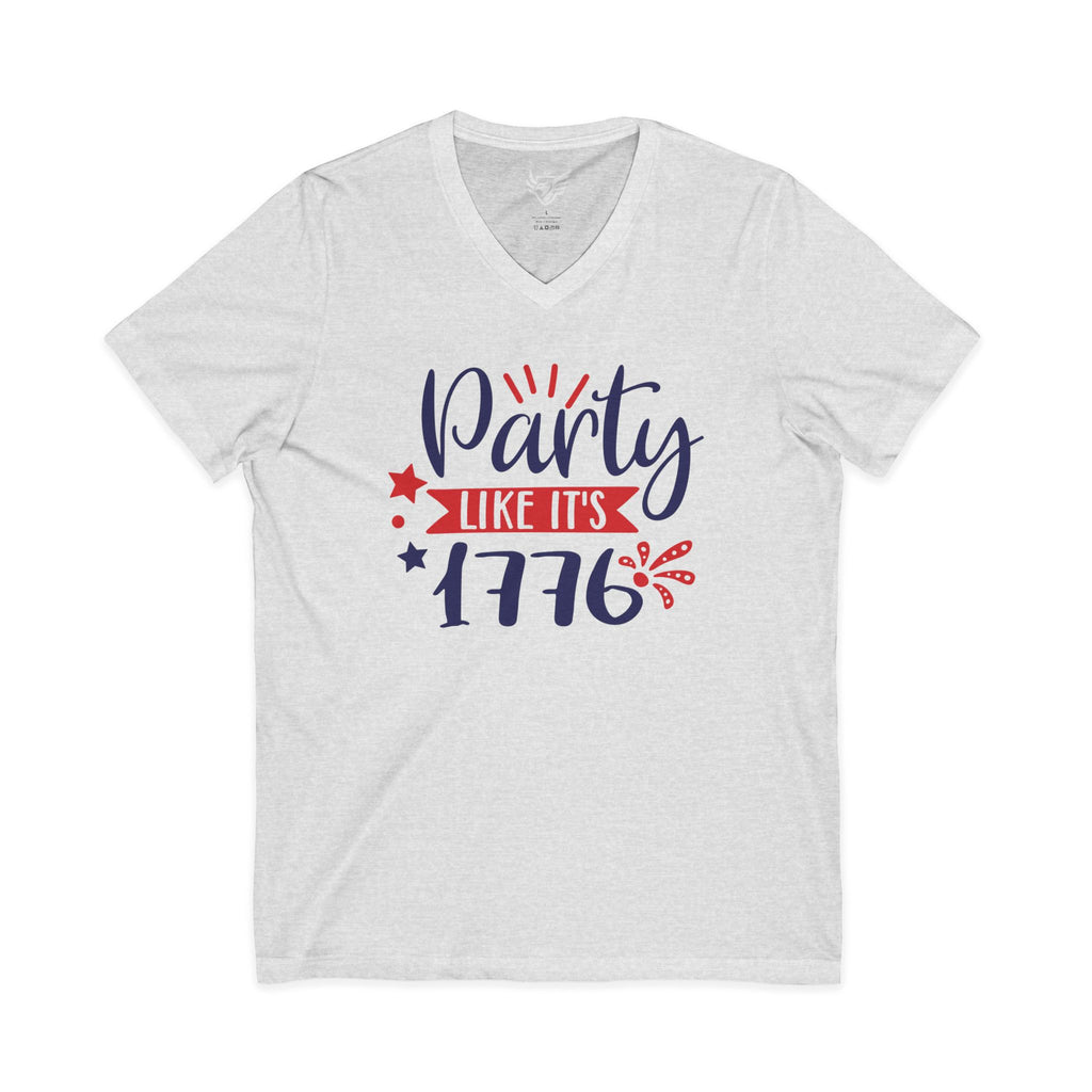 Party Like It's 1776 Jersey Short Sleeve V-Neck Tee