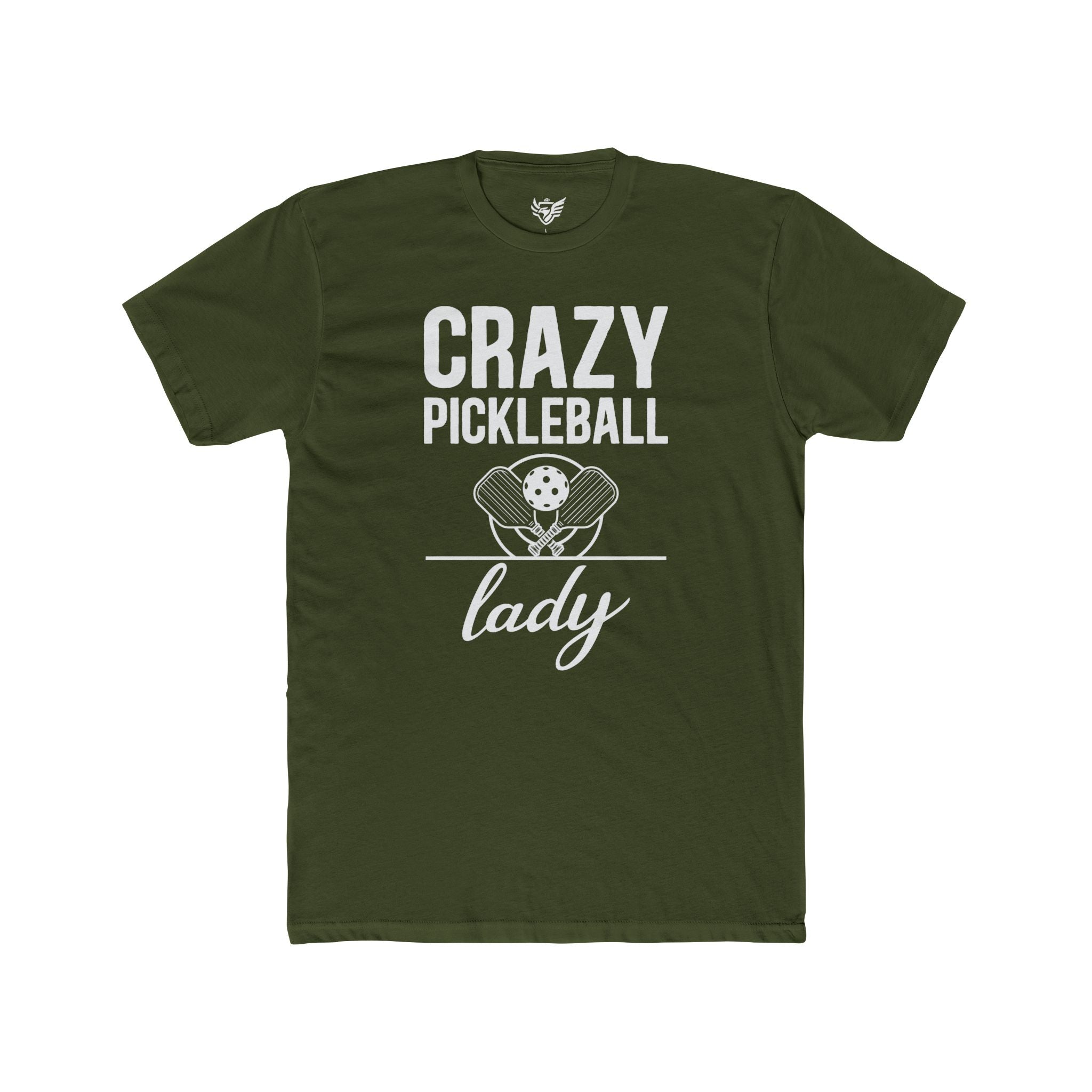 Crazy Pickleball Lady Cotton Crew Tee