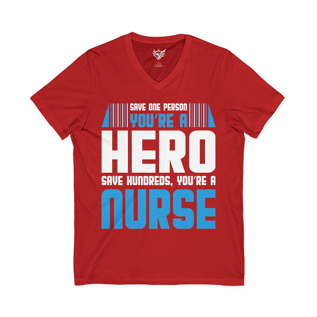 Nurses are Heros Jersey Short Sleeve V-Neck Tee