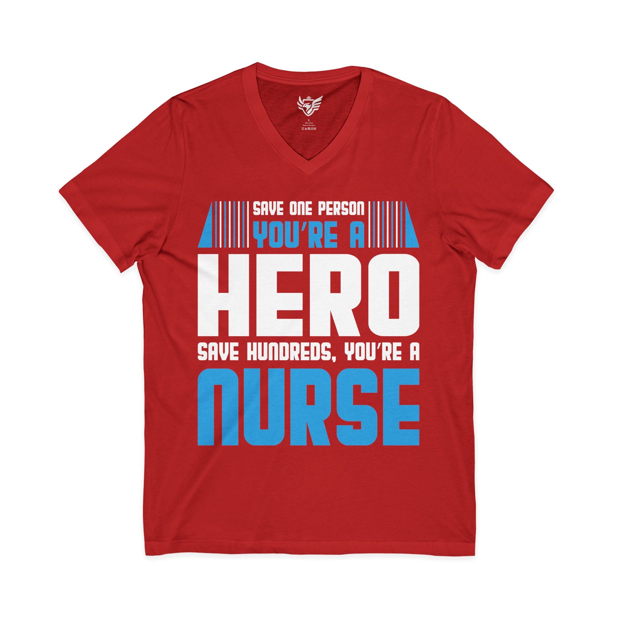 Nurses are Heros Jersey Short Sleeve V-Neck Tee