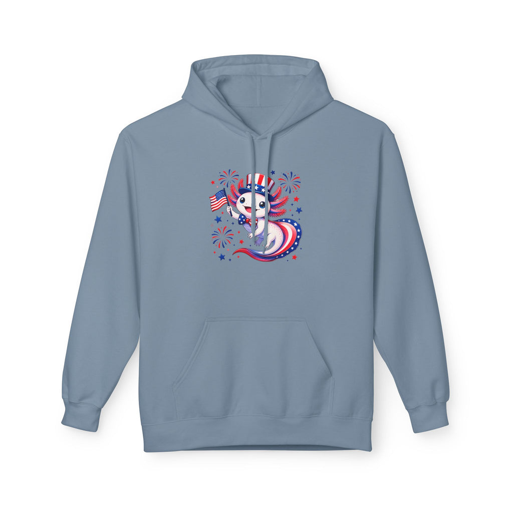 Patriotic Axolotl Midweight Softstyle Fleece Hoodie