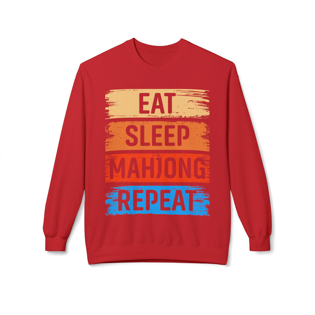 Eat Sleep Mahjong Repeat Midweight Softstyle Fleece Crewneck Sweatshirt