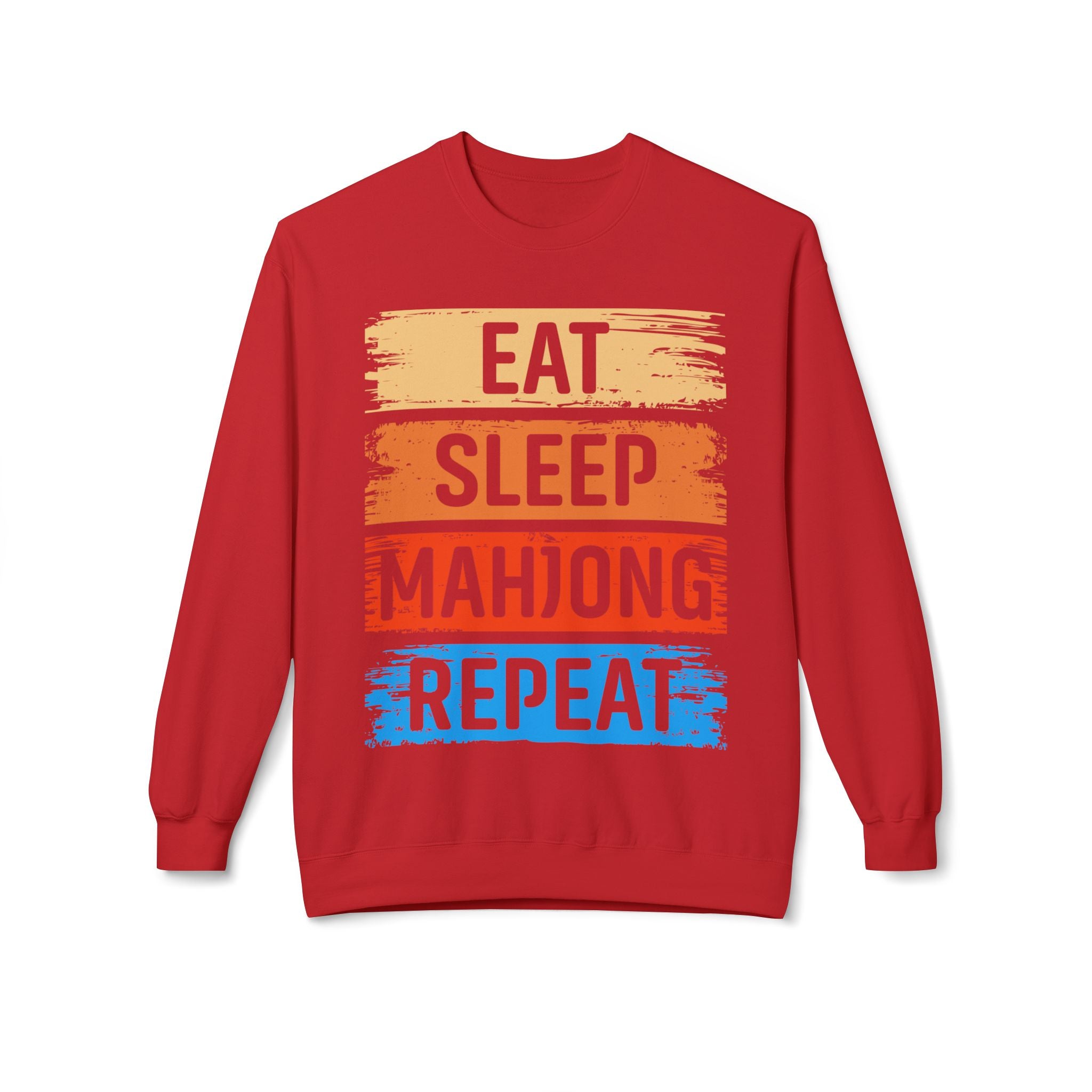 Eat Sleep Mahjong Repeat Midweight Softstyle Fleece Crewneck Sweatshirt