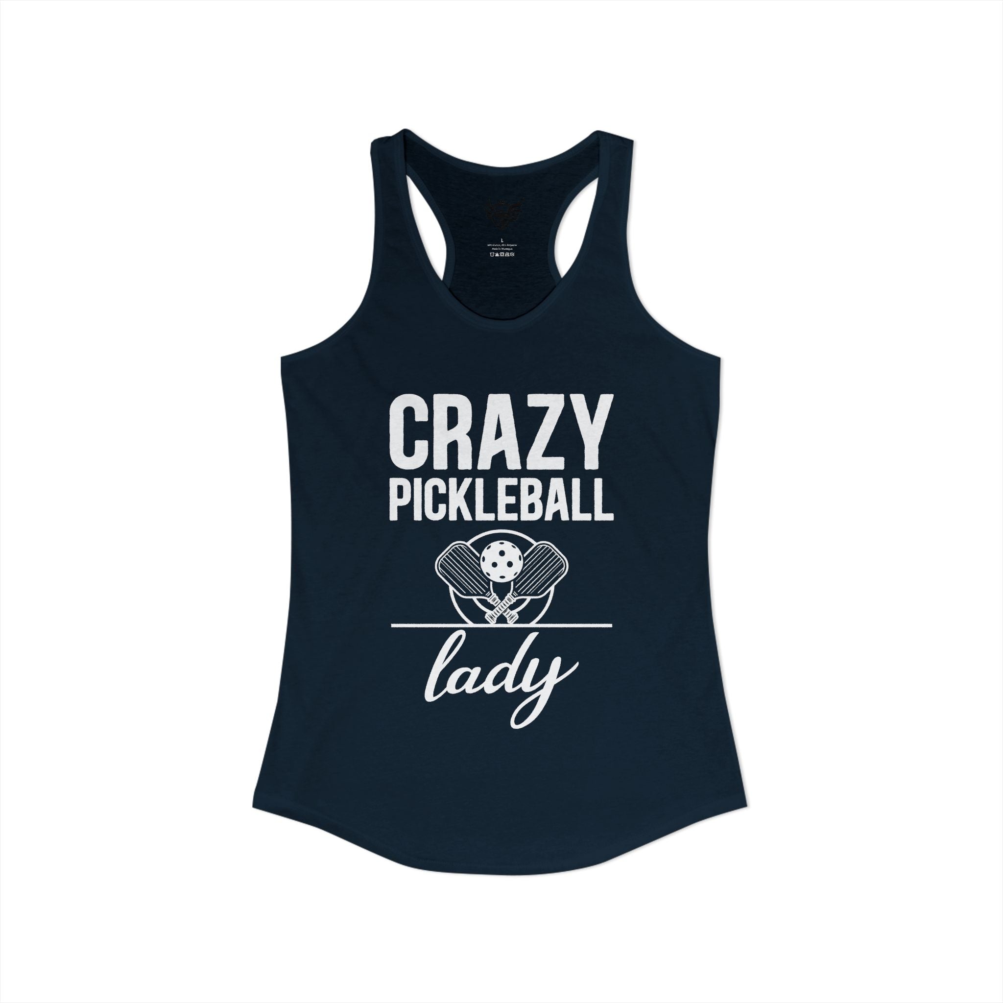 Crazy Pickleball Lady Ideal Racerback Tank