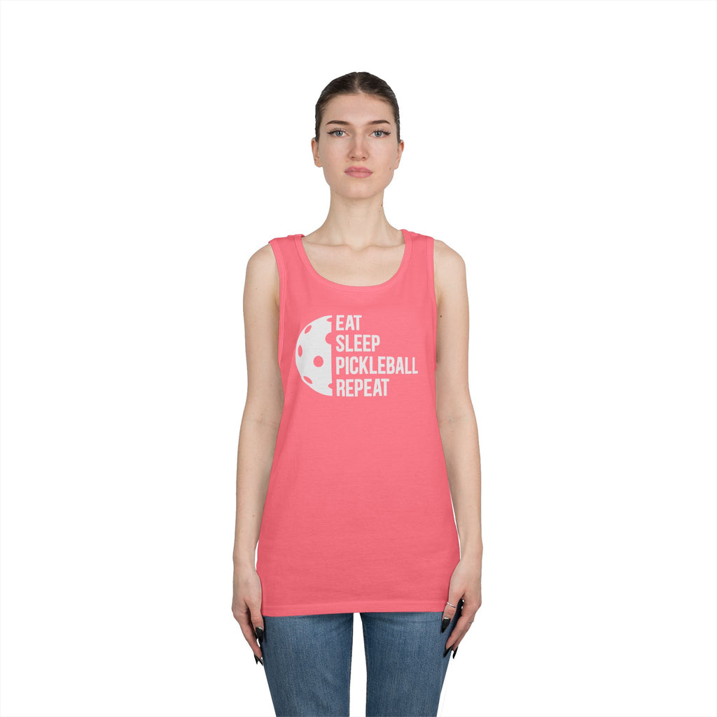 Eat Sleep Pickleball Heavy Cotton Tank Top