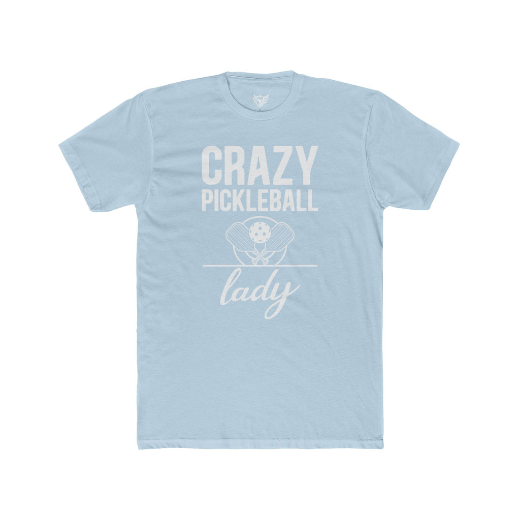 Crazy Pickleball Lady Cotton Crew Tee