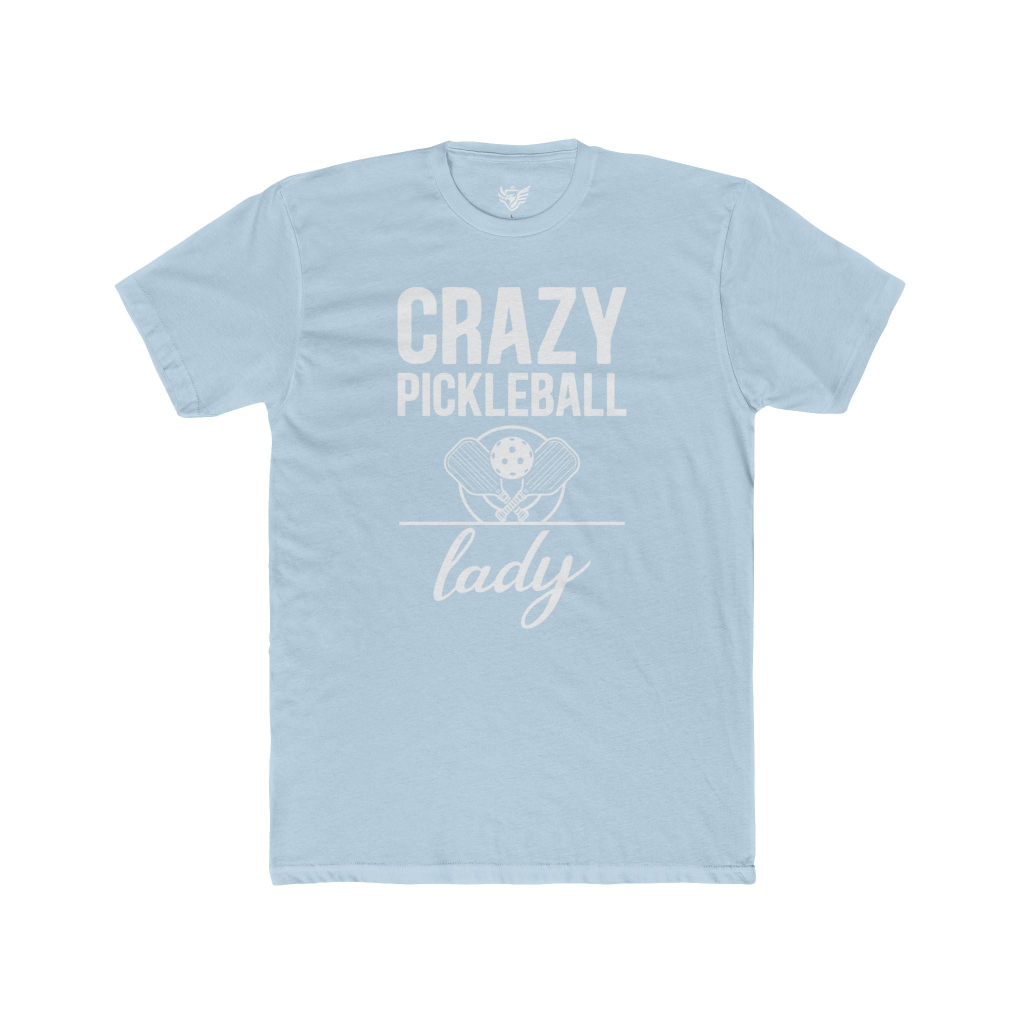 Crazy Pickleball Lady Cotton Crew Tee