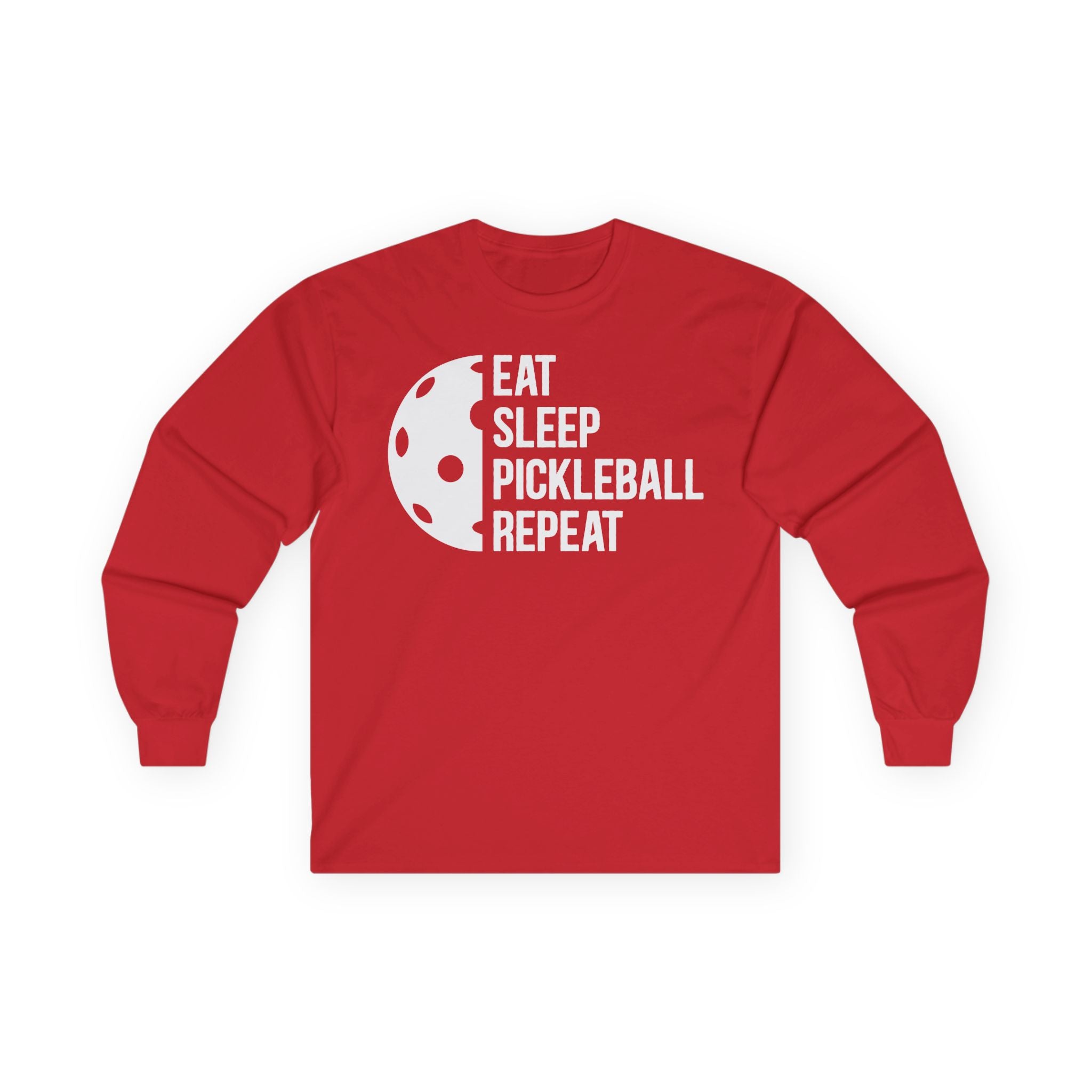 Eat Sleep Pickleball Repeat Cotton Long Sleeve Tee